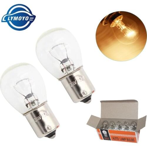 LYMOYO 1156 P21W BA15S 10pcs car warm white halogen lamp 12v 21W reverse lights brake bulbs Stop Light Rear Turn Signal DRL 12v