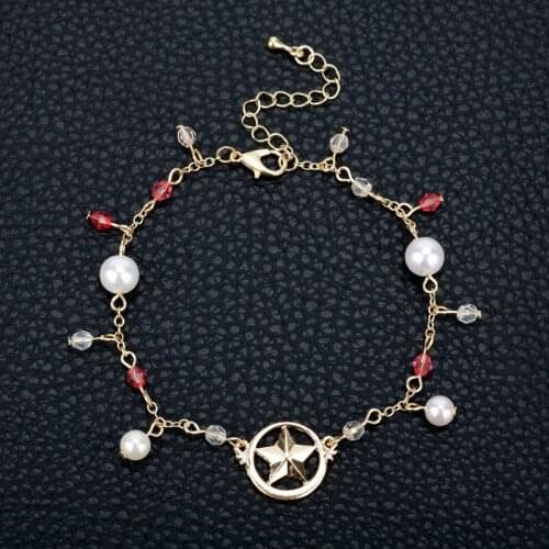 MQCHUN Women Jewelry Cardcaptor Sakura Star Imitation Pearl Bracelets Anime Cardcaptor Sakura Chain Women Girl Bracelet Bangles