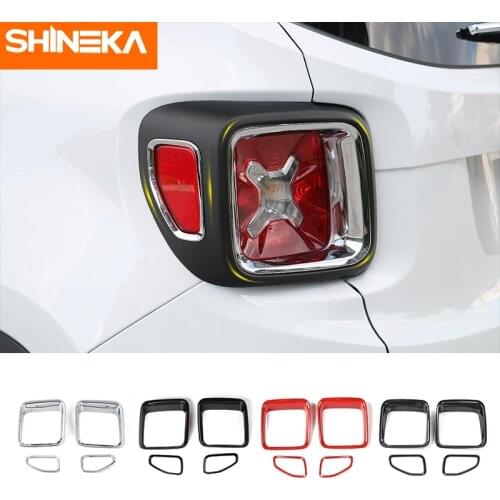 SHINEKA For Jeep Renegade 2016-2018 Car Exterior ABS Tail Light Guard Decoration Cover Stickers Accessories For Jeep Renegade