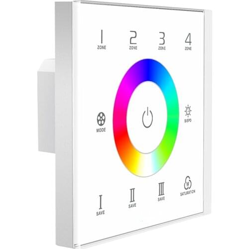 New Wall Mount Touch RGBW Led Strip controller EX8S 100V-220V 2.4GHz DMX512 Led RGB RGBW String RF Remote Wireless control