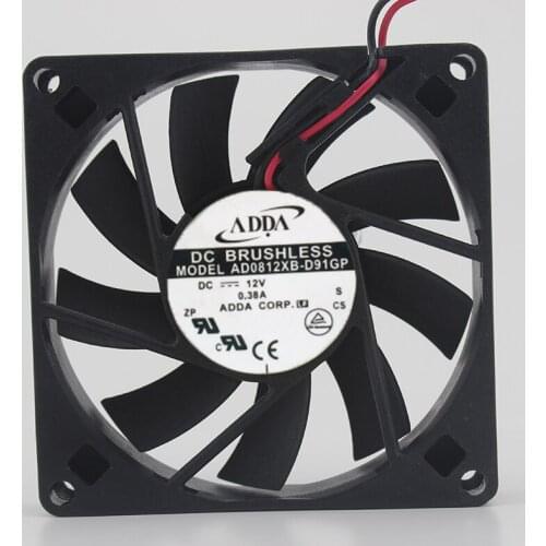 ADDA AD0812XB-D91GP DC 12V 0.38A 80x80x15mm 2-Wire Server Cooling Fan