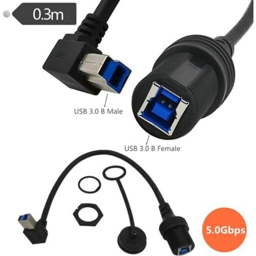 Panel Mount USB 3.0 USB3.0 Type B Male to Female Extension Printer HDD Enclosure Cable Cord for car, truck, motorcycle dashboar