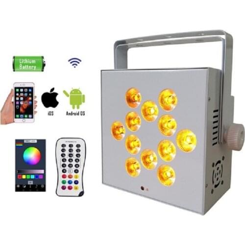 Popular Event Par can light 12x12W RGBWA 5IN1 DMX512&WIFI APP&Wireless Battery Operated Remote Wash Par Light