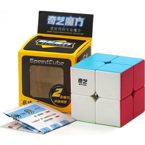 QIYI QIDI 2X2X2 MAGIC SPEED POCKET CUBE STICKERless PUZZLE PROFESSIONAL CUBE SPEED 2x2 CUBE EDUCATIONAL funny TOYS FOR CHILDREN