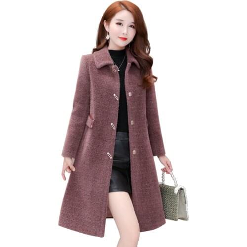 Luxury clothes Mink cashmere sweater New Autumn Winter Womens Outerwear fashion Mink cashmere coat Single-breasted Woolen coat