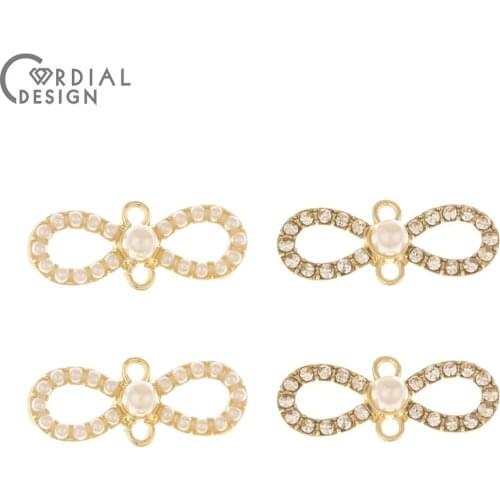 Cordial Design 100Pcs 9*21MM Jewelry Accessories/Earring Connectors/DIY Making/Charms/Bowknot Shape/Jewelry Findings & Component