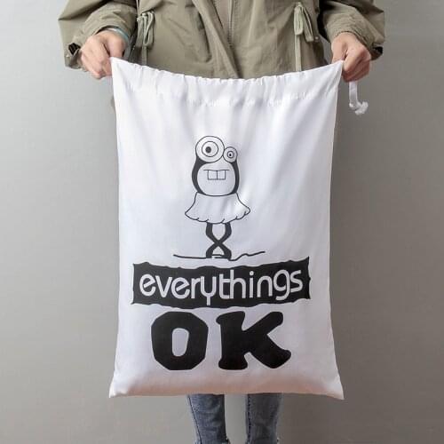 Drawstring Canvas Storage Bag Cartoon Toys Bucket Clothes Storage Bag Travel Storage Bag Reusable Vegetable Shopping Bag