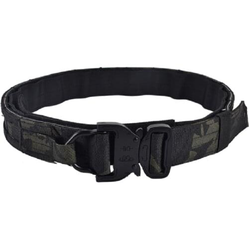 Tactical CS Outdoor Military Army Fighter Belt Black Hunting Shooter Belt Double Layer Hard NL6 Material