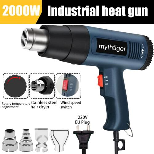 220V 2000W Heat Gun Variable Temperature Advanced Electric Hot Air Gun Power Tool Hair dryer for soldering Thermoregulator
