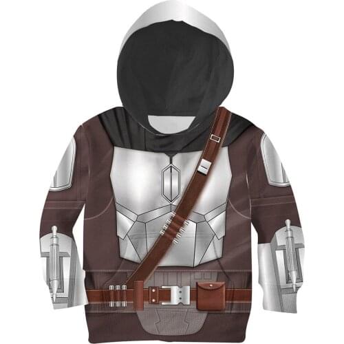 Fast Shipping Star Cosplay Din Djarin Hoodie 3D Printed Sweatshirt Kids Children Pullover Coat Boy Girl New Years Gift