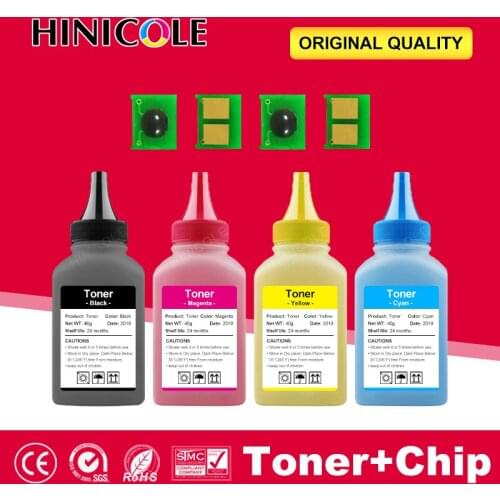 HINICOLE 4 Color toner Powder + 4chip CE310A 126A CE310 toner cartridge for HP Laserjet Pro CP1521 CP1522 CP1523 CP1525 CP1525nw