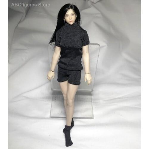 In Stock Female 1/12 Seamless T-Shirt Short Pants Fit 6" TBLeague Figure Body Toy Accessories