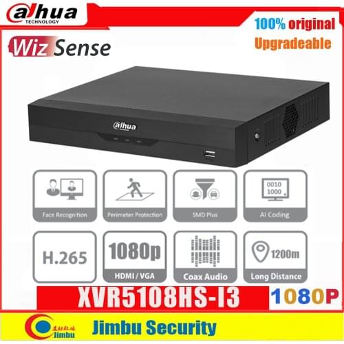Dahua XVR 1080P XVR5108HS-I3 IoT 8 Channel Penta-brid 5M-N/1080P Compact 1U WizSense Digital Video Recorder SMD Plus H.265+ NVR
