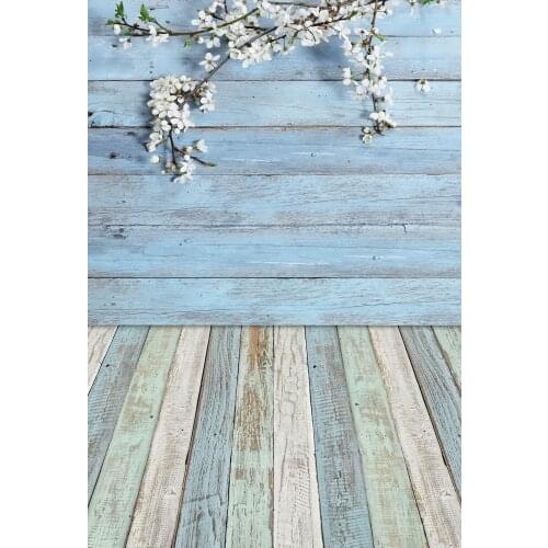 VinylBDS Ocean Blue Wood Photography Backdrops Art Fabric Studio Video Photo Photography Background Children Studio Backdrop