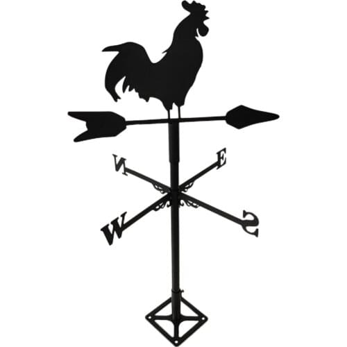 Farm Iron Home Rooster Shaped Weather Vane Wind Direction Indicator, Yard Roofs Measuring Tools Outdoor Garden Decoration