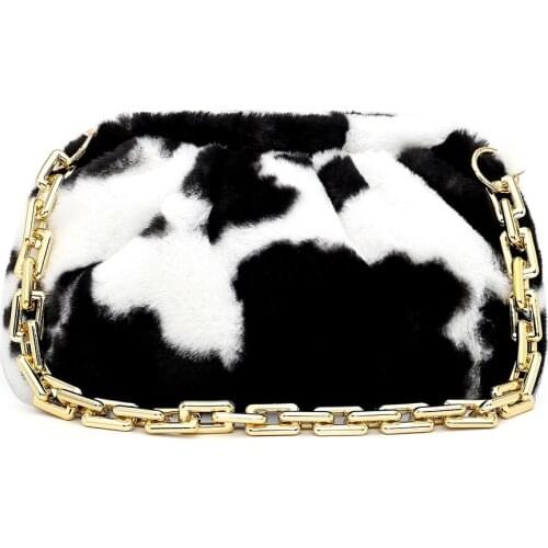 2021 Retro Cloud Pleated Purse Animal Pattern Chain Shoulder Bag Lady Street Handbags Popular Simple Female Daily Bag