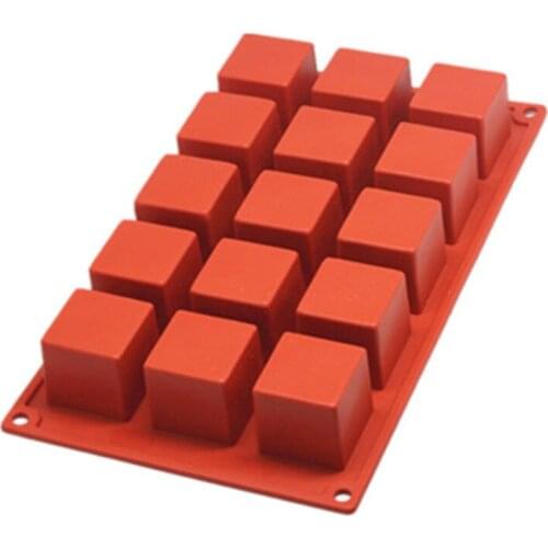 1Pc 15 Cavity Silicone Mold Rubiks Cube Cake Mold for Baking Soap Making Dessert Decorators Non-stick