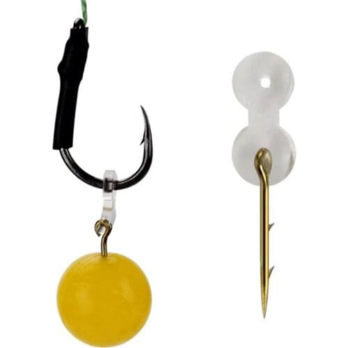 12PCS Metal Bait Spike Carp Fishing Hook Bait Sting Pin With Clear Rubber Corn Ronnie Hair Rig Carp Feeder Tackle