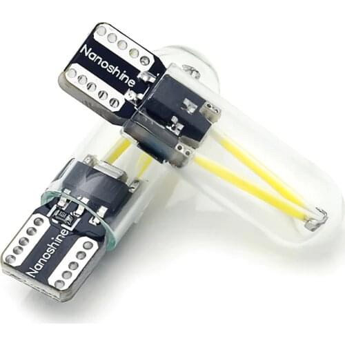 2x LED t10 w5w motorcylce light led filament car motor scooter clearance license plate instrument lamp parking bulb DC 12