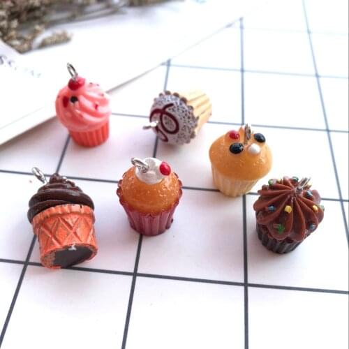 20*12mm Kawaii resin cupcake Charms Pendants for DIY decoration neckalce earring key chain Jewelry Making