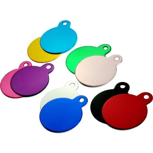 200pcs/lot Fast Shipping Aluminum Alloy Round Shape Pet ID Tag Dog Cat ID Tag Pet Accessories