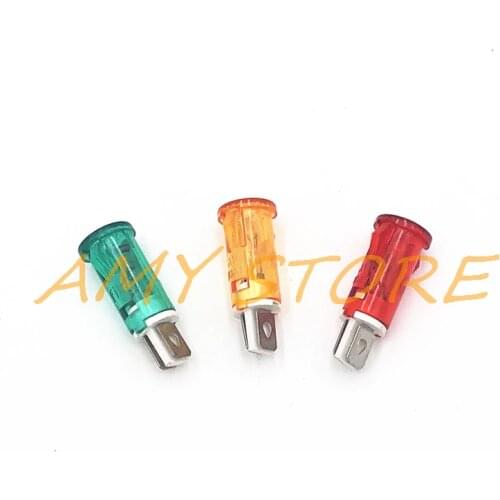 3pcs 10mm Red Green Yellow switch LED or Neon Lamp Signal Pilot lamp Indicator Light MDX-11A DC12V DC24V AC220V AC380V