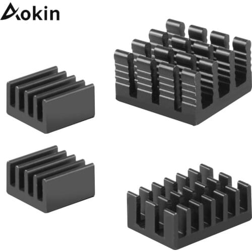 4PCS Raspberry Pi 4 Heat Sink Aluminum Heatsink Cooler Kit Radiator Black Sliver for Raspberry Pi 4 Model B