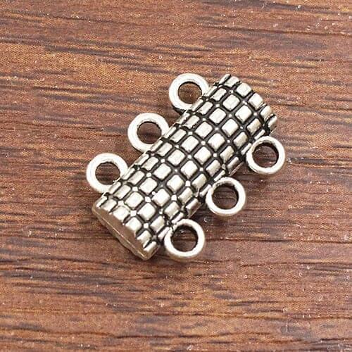 10sets/lot Antique Silver Magnetic Lobster Clasp Necklace Hook Fings bails for Bracelet Clasp 18x13mm Hole:approx 2mm (K04178)