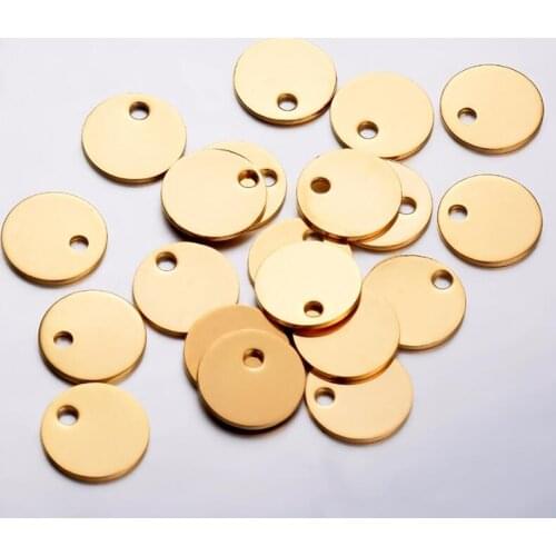 50pcs Stainless Steel Blank Stamping Tags Necklace Logo Brand Tag Makings Necklace DIY Findings Different Size for Logo 3 Colors