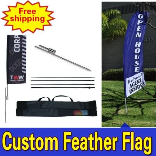 60cm*310cm FREE SHIPPING Custom Feather Flags with Spike Inground Single Sided Printing for Outdoor Advertising