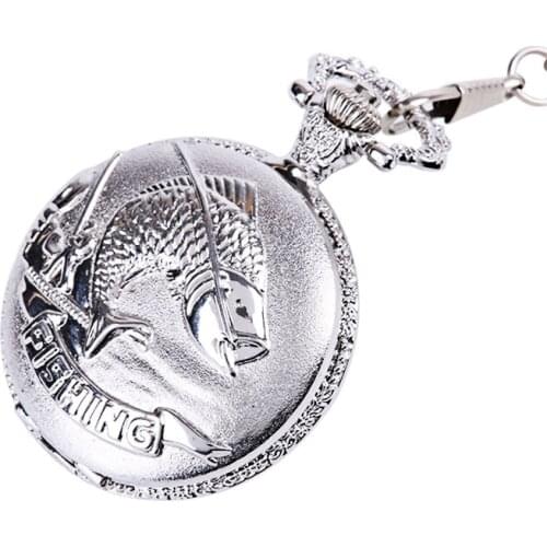 Large silver thick chain classic big squid pocket watch Explosion models hot all silver vintage pocket watch with Waist chain