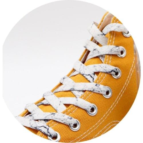 Coolstring 8MM White Black Glacier Frozen Stone Texture Fashion Shoelaces Unisex For Zapatillas Mujer Flat Perfect Shoe Cords 20