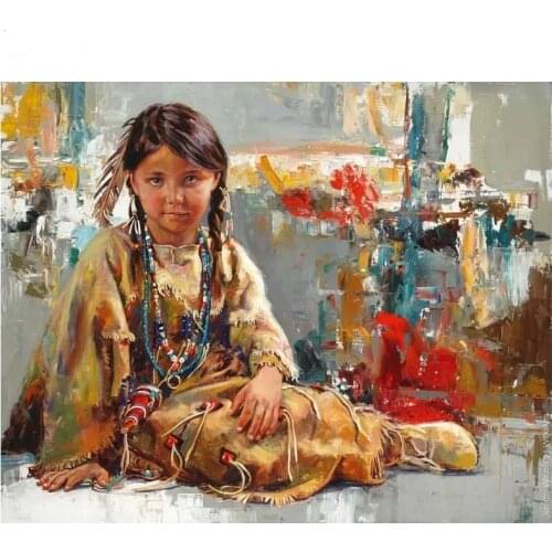 Diy Diamond Painting Cross Stitch Needlework Indian Children picture 5D Diamond Mosaic Unfinished Diamond Embroidery Christmas