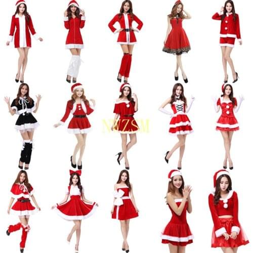 Elegant Women Dress 2020 New Ladies Cosplay Costume Christmas Santa Claus Stage Show Clothing Sexy Red COS Dancing Robe Gowns