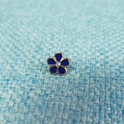Custom design pin badge emblem Wholesale masonic forget-me-not lapel pin with rhinestone