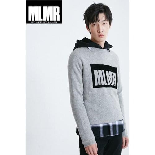 JackJones men flocking letters cashmere pullover wool blend sweater| 219124508