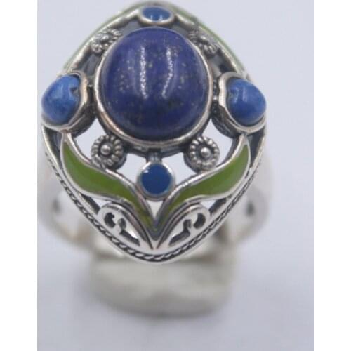 Solid 925 Sterling Silver Ring The Widest 25mm Lapis Lazuli Ring