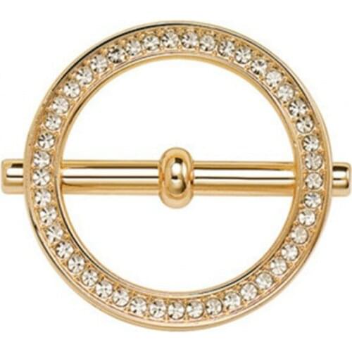 Round Brooch Shawl Scarf Buckle Pins Scarves Fastener Crystal Brooches For Women Clothing Jewelry Accessories Gift