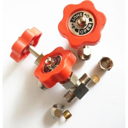 6mm 8mm 10mm 12mm Hole Dia Orange Plastic Handle Metal High Pressure Durable Tube Needle Type Globe Valve