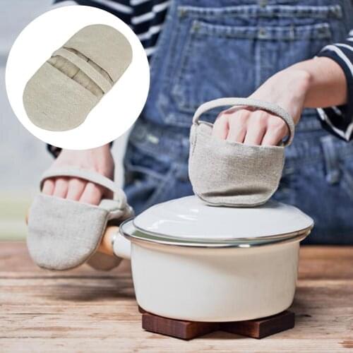 Microwave Anti-scald Cotton Oven Mitts Thickened Heat Resistant Fingertips Oven Mitt Ideal For Handling Hot KitchenBakeware Item