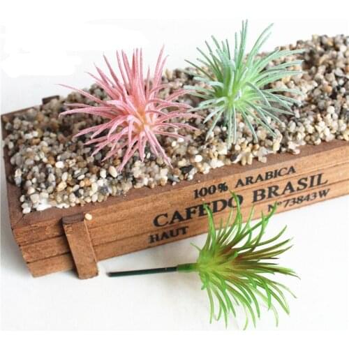 Bonsai Mini Artificial succulents Hollow grass flowers for garden DIY design supplies plant wall garden decoration 4PCS AQ106
