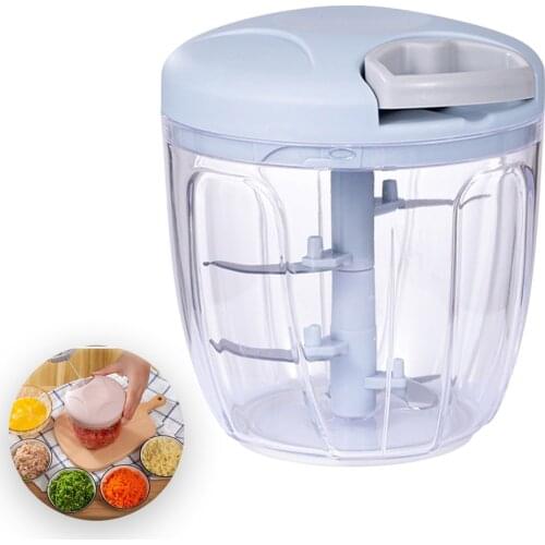 Manual meat grinder Food Chopper Manual Garlic Chopper Onion Chopper Garlic Mincer Hand Pull String Vegetable Processor 900ML