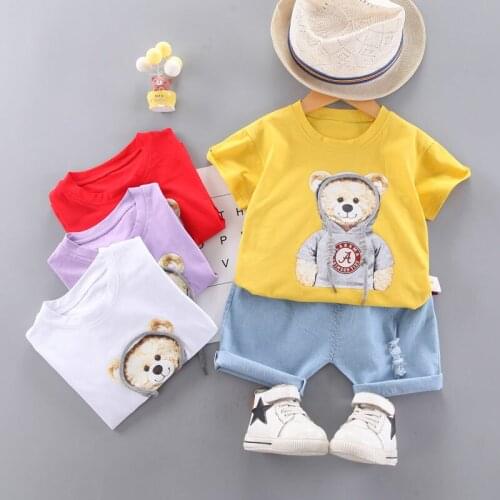 2021 New Fashion Summer Baby Boys Clothing Sets Children Cartoon T Shirt shorts 2Pcs/Sets Clothes Suits Kids Cotton Tracksutis