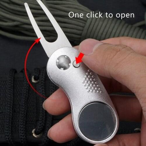 New mini Foldable Golf Divot Tool with Golf Ball Tool Marker Pitch Cleaner Golf Pitchfork Golf Accessories