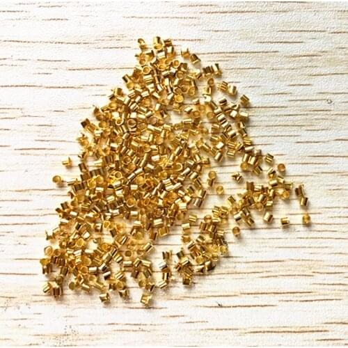 Gold color Chunky Shinny 10000pcs /lot 2MM Tube Crimp beads for Chunky Necklace Jewelry