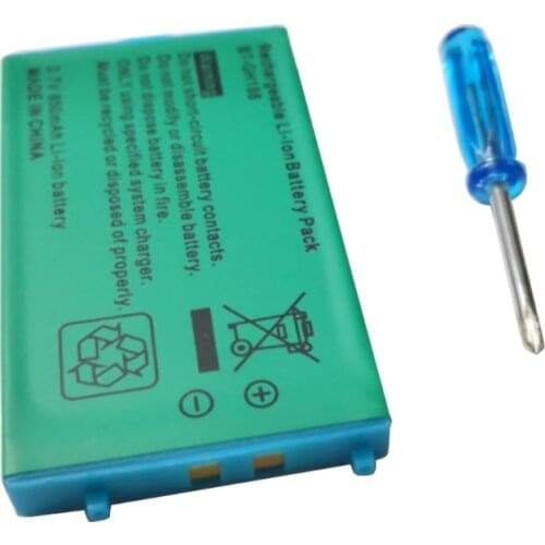 Rechargeable Lithium-ion Battery Pack with Screwdriver, 850mAh Compatible with Game Boy Advance GBA SP
