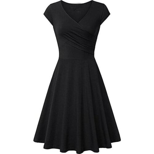 Summer Women Cotton Dress 4xl Casual Short Sleeve Solid A-line Dress Vintage Women Plus Size Dress Vestidos Fashion Clothing