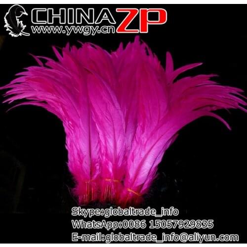 Manufacturer in CHINAZP Factory 100pieces/lot 30~35cm(12~14inch) Length Best Quality Dyed Hot Pink Rooster Tail Feather