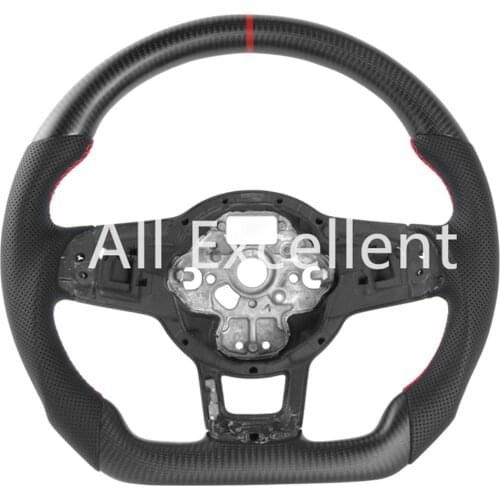 Matte Carbon Fiber & Perforated Leather Steering Wheel For Volkswagen Golf MK7 GTI R