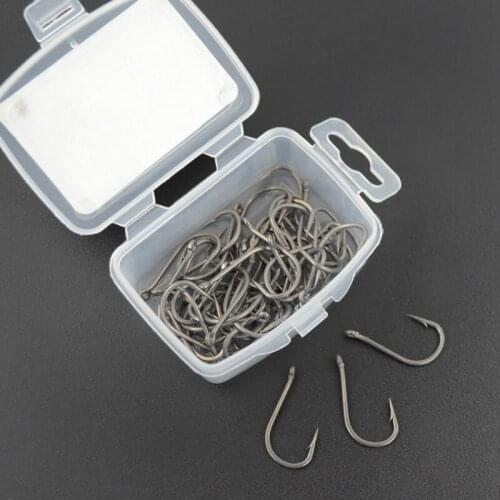Fishing Hooks High Carbon Steel Barbed Carp Hooks Japan Hamecons De Peche Freshwater Saltwater Tackles 50Pcs/Box 2#4#6#8